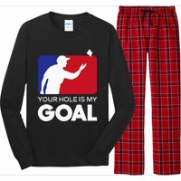 Your Hole Is My Goal Funny Cornhole Player Bean Bag Game Long Sleeve Pajama Set