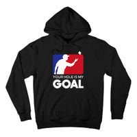 Your Hole Is My Goal Funny Cornhole Player Bean Bag Game Tall Hoodie