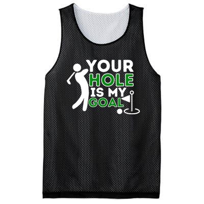 Your Hole Is My Goal Golf Player Golfing Humor Pun Mesh Reversible Basketball Jersey Tank