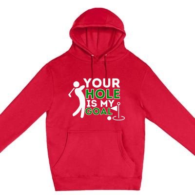 Your Hole Is My Goal vintage Golf Player Premium Pullover Hoodie