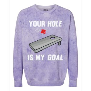 Your Hole Is My Goal Inappropriate Phrase Funny Gift Colorblast Crewneck Sweatshirt