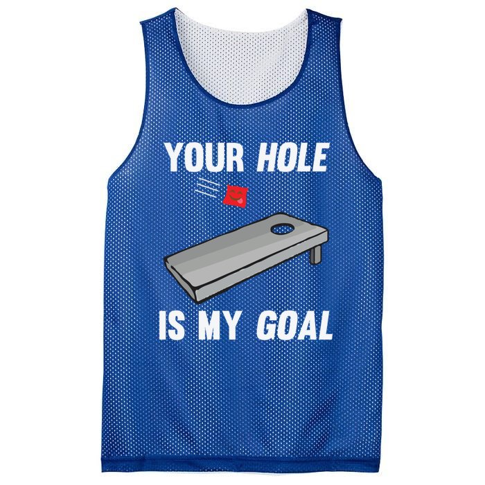 Your Hole Is My Goal Inappropriate Phrase Funny Gift Mesh Reversible Basketball Jersey Tank