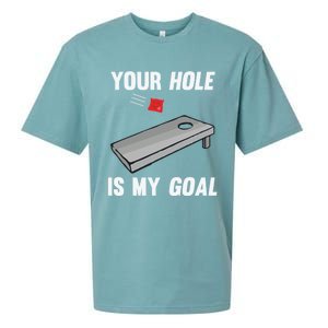 Your Hole Is My Goal Inappropriate Phrase Funny Gift Sueded Cloud Jersey T-Shirt