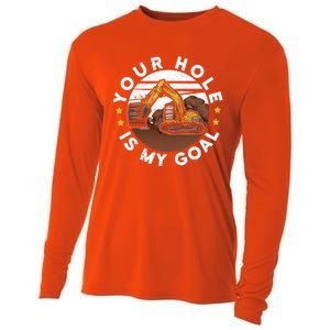 Your Hole Is My Goal Meaningful Gift Cooling Performance Long Sleeve Crew