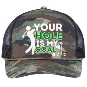 Your Hole Is My Goal Golf Lovers Novelty Gifts Retro Rope Trucker Hat Cap