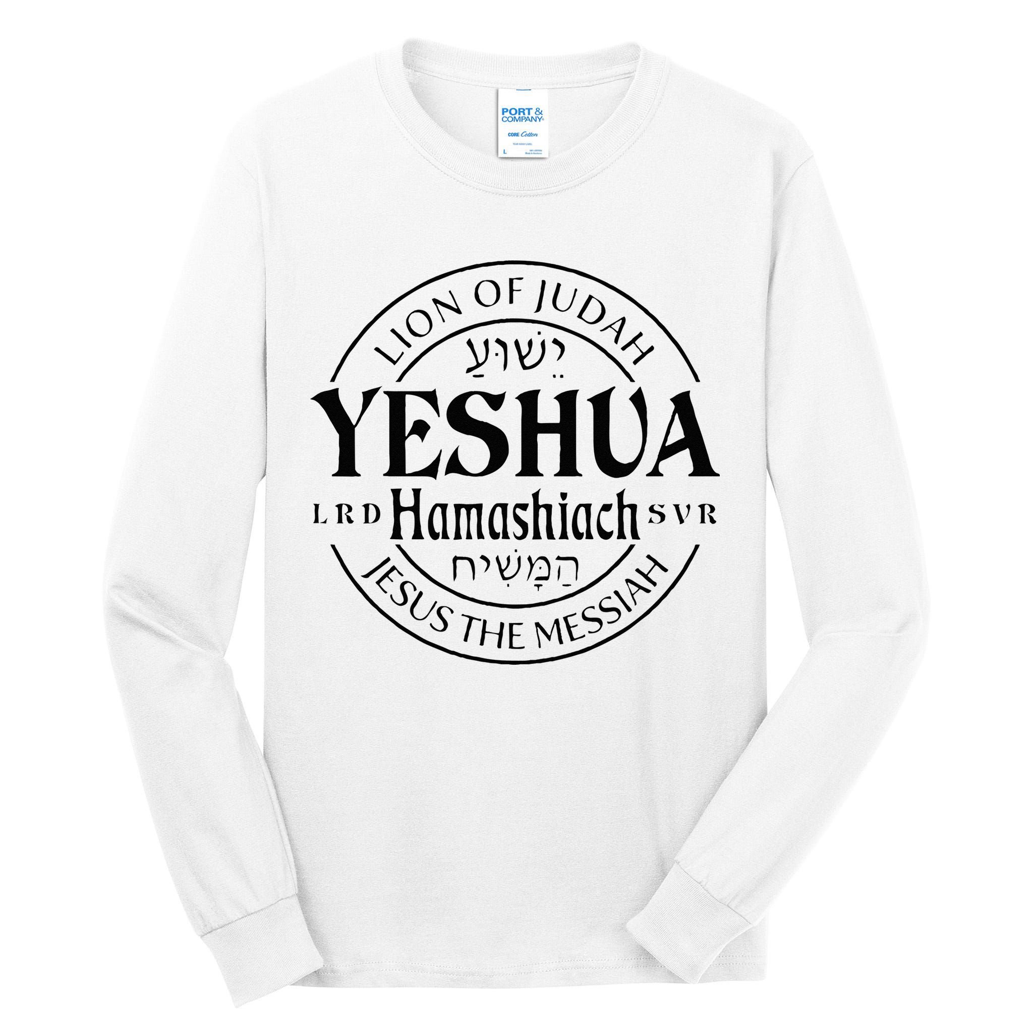 Yeshua Hamashiach Jesus The Messiah Lion Of Judah Christian Tall Long Sleeve T-Shirt