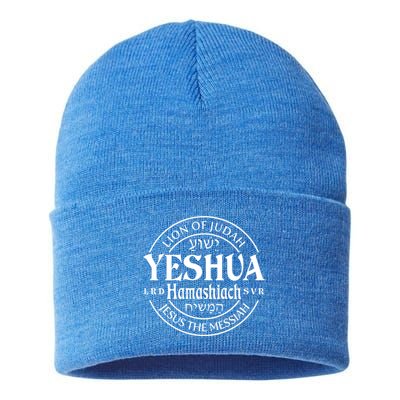 Yeshua Hamashiach Jesus The Messiah Lion Of Judah Christian Cute Gift Sustainable Knit Beanie