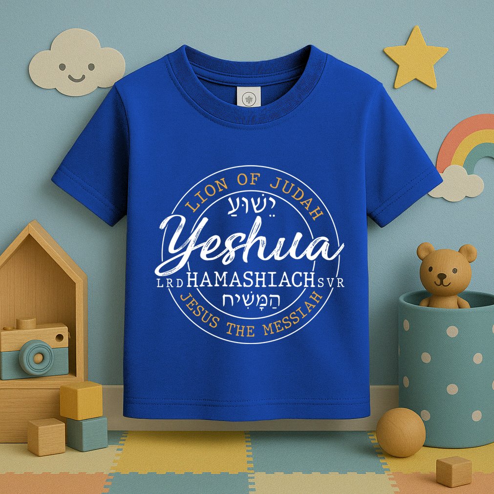 Yeshua Hamashiach Jesus The Messiah Hebrew Lion Of Judah Funny Gift Toddler T-Shirt