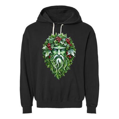 Yule Holly King Green Garment-Dyed Fleece Hoodie