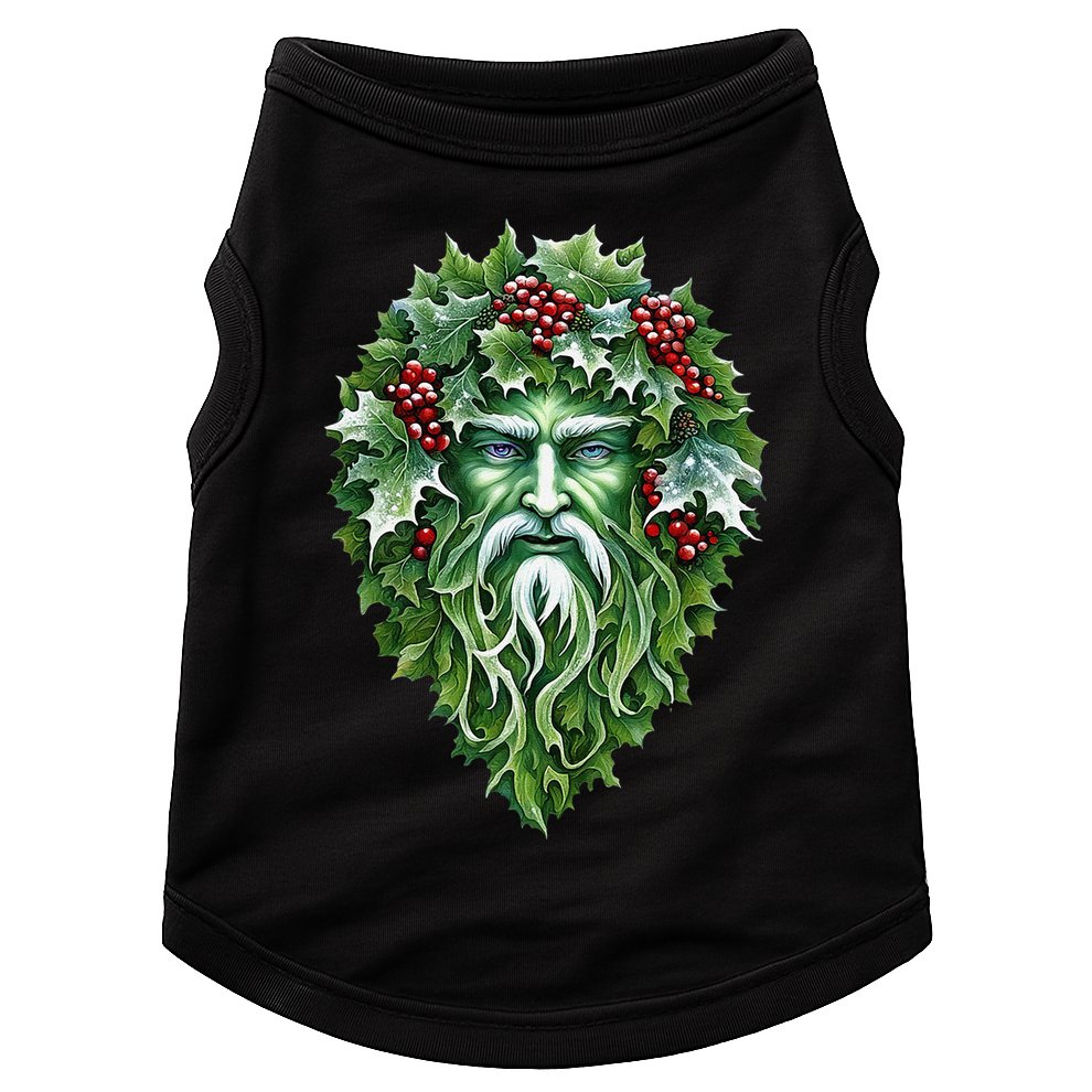 Yule Holly King Green Doggie Tank