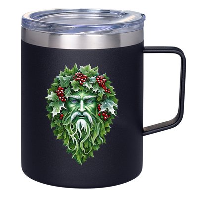Yule Holly King Green 12oz Stainless Steel Coffee Mug