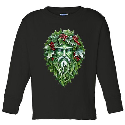 Yule Holly King Green Toddler Long Sleeve Shirt