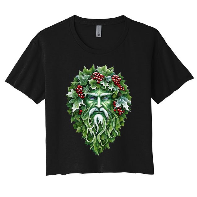 Yule Holly King Green Women's Crop Top Tee