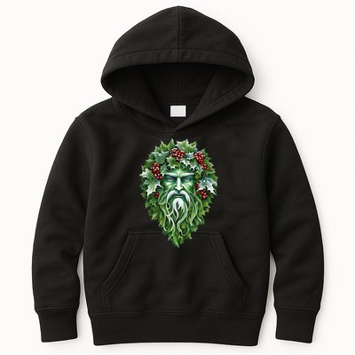Yule Holly King Green Kids Hoodie