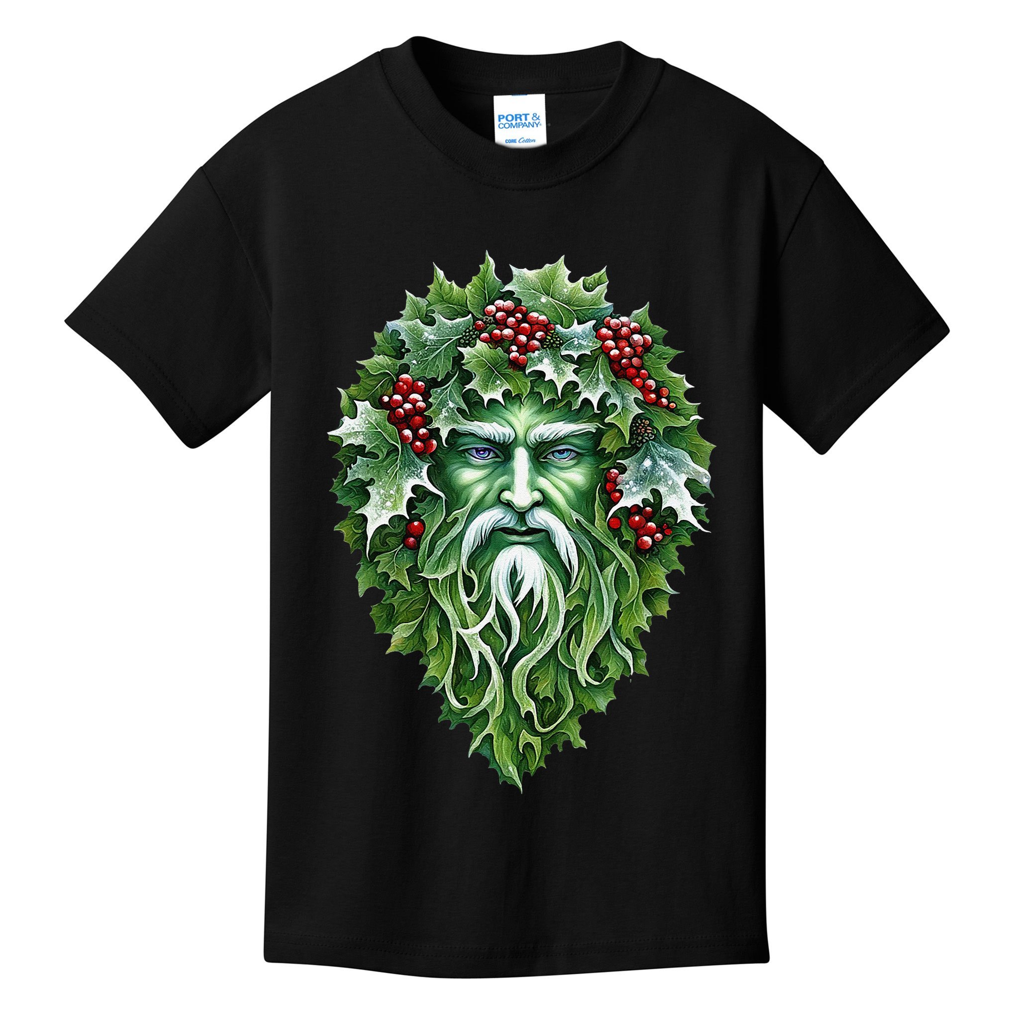 Yule Holly King Green Kids T-Shirt