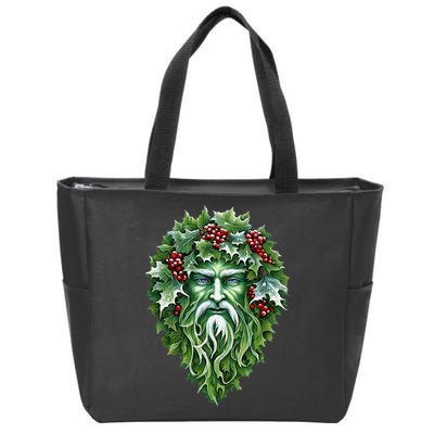 Yule Holly King Green Zip Tote Bag