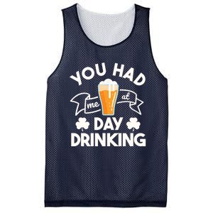 You Had Me At Day Drinking Beer Funny St Patrick's Day Mesh Reversible Basketball Jersey Tank