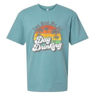 You Had Me At Day Drinking Funny Retro Beach Summer Sueded Cloud Jersey T-Shirt