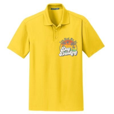 You Had Me At Day Drinking Funny Retro Beach Summer Dry Zone Grid Polo