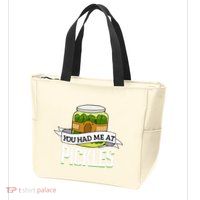 You Had Me At Pickles Funny Pickle Lover Food Quote Zip Tote Bag