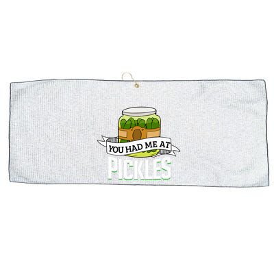 You Had Me At Pickles Funny Pickle Lover Food Quote Large Microfiber Waffle Golf Towel