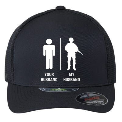 Your Husband My Husband Funny Soldier Military Flexfit Unipanel Trucker Cap