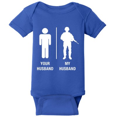 Your Husband My Husband Funny Soldier Military Baby Bodysuit