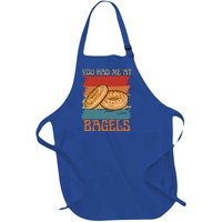 You Had Me At Bagels Funny Bagel Lover Retro Vintage Art Gift Full-Length Apron With Pockets