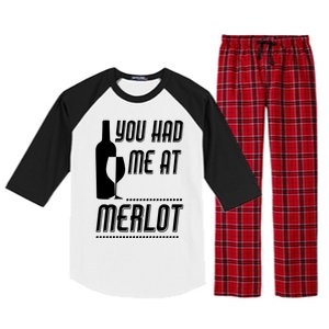 You Had Me At Merlot Raglan Sleeve Pajama Set