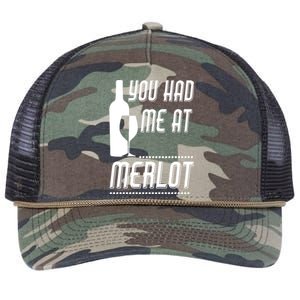 You Had Me At Merlot Retro Rope Trucker Hat Cap