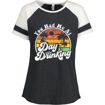 You Had Me At Day Drinking Funny Retro Beach Summer Gift Enza Ladies Jersey Colorblock Tee