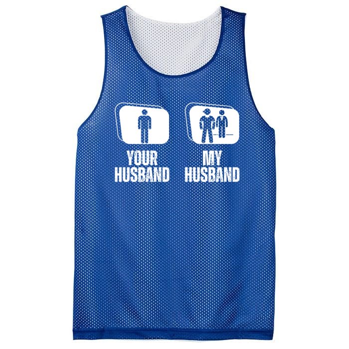 Your Husband My Husband Proud Wife Bodyguard Gift Mesh Reversible Basketball Jersey Tank