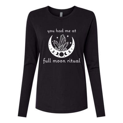 You Had Me At Full Moon Ritual Moon Phase Witch Tarot Gift Womens Cotton Relaxed Long Sleeve T-Shirt