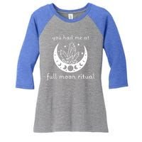 You Had Me At Full Moon Ritual Moon Phase Witch Tarot Gift Women's Tri-Blend 3/4-Sleeve Raglan Shirt