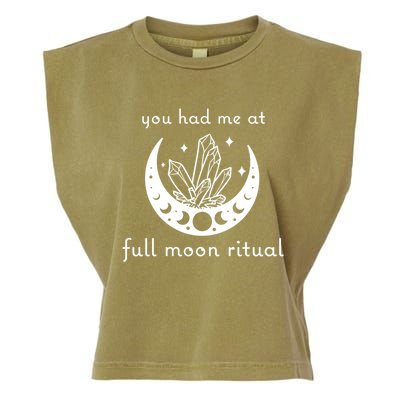 You Had Me At Full Moon Ritual Moon Phase Witch Tarot Gift Garment-Dyed Women's Muscle Tee