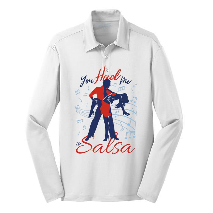 You Had Me At Salsa Silk Touch Performance Long Sleeve Polo