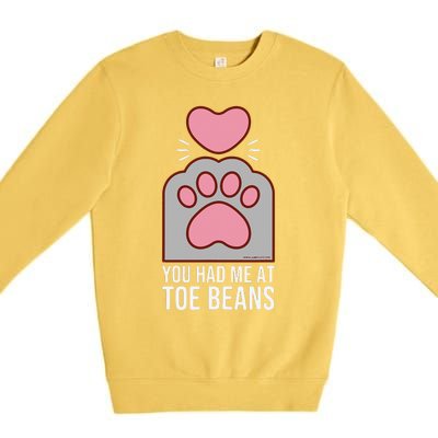 You Had Me At Toe Beans Funny Cute Kawaii Cat Premium Crewneck Sweatshirt