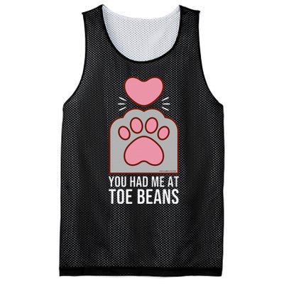 You Had Me At Toe Beans Funny Cute Kawaii Cat Mesh Reversible Basketball Jersey Tank