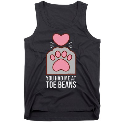 You Had Me At Toe Beans Funny Cute Kawaii Cat Tank Top