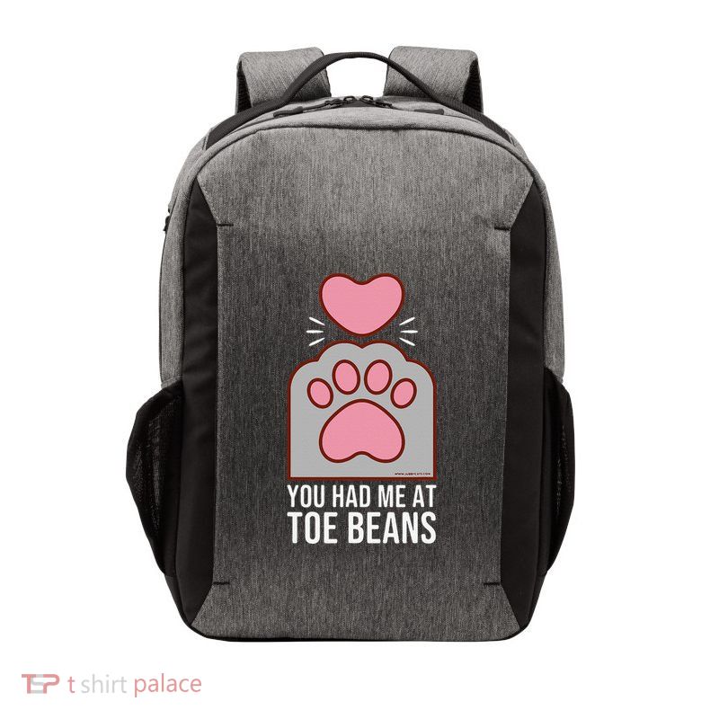 You Had Me At Toe Beans Funny Cute Kawaii Cat Vector Backpack