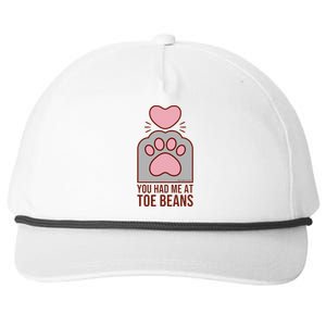 You Had Me At Toe Beans Funny Cute Kawaii Cat Snapback Five-Panel Rope Hat