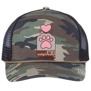 You Had Me At Toe Beans Funny Cute Kawaii Cat Retro Rope Trucker Hat Cap