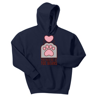 You Had Me At Toe Beans Funny Cute Kawaii Cat Kids Hoodie