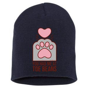 You Had Me At Toe Beans Funny Cute Kawaii Cat Short Acrylic Beanie