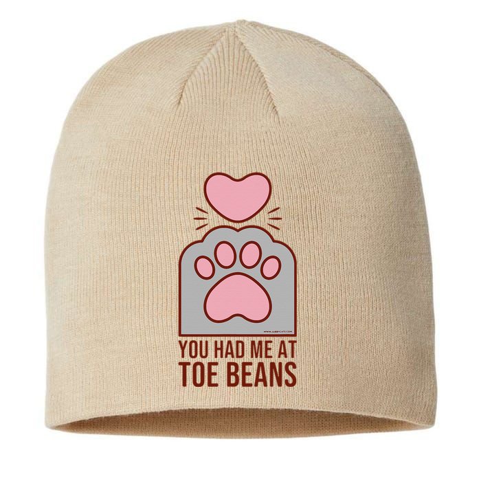 You Had Me At Toe Beans Funny Cute Kawaii Cat Sustainable Beanie