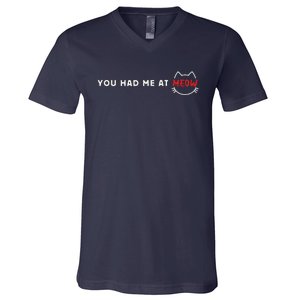 You Had Me At Meow Cute Cinema And Cat Lovers Gift V-Neck T-Shirt