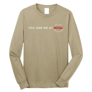 You Had Me At Meow Cute Cinema And Cat Lovers Gift Long Sleeve Shirt