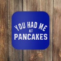 You Had Me At Pancakes Funny Baker Vintage Cupcakes Baking Gift Coaster