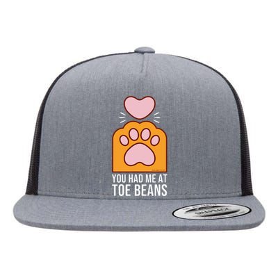 You Had Me At Toe Beans Orange Tabby Ginger Cat Paw Flat Bill Trucker Hat