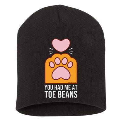 You Had Me At Toe Beans Orange Tabby Ginger Cat Paw Short Acrylic Beanie